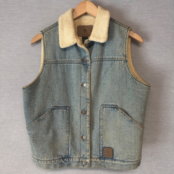 Lauren Jeans Co. Ralph Lauren Jackets & Blazers - Lauren Jeans Co Ralph Lauren Sherpa Lined Sedona Denim Vest Womens M Blue